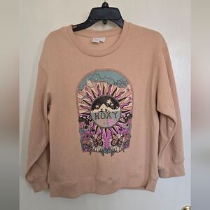 Roxy Graphic Sweatshirt in Tan